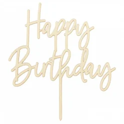 Kakkukoriste Puuta Happy Birthday