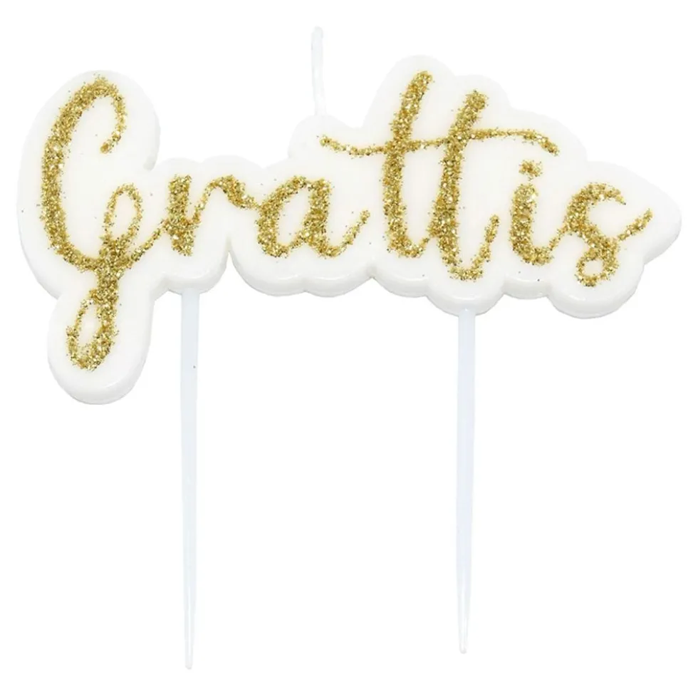 Kakkukynttilä Grattis Kulta Kimalle
