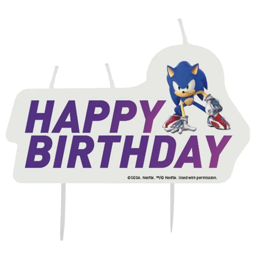 Kakkukynttilä Happy Birthday Sonic