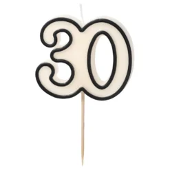 Kakkukynttilät 30 Musta/Valkoinen