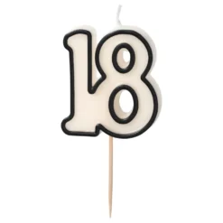 Kakkukynttilät 18 Musta/Valkoinen