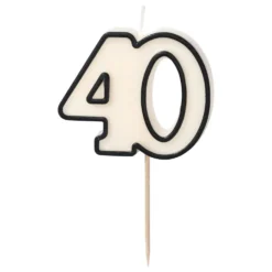 Kakkukynttilät 40 Musta/Valkoinen