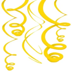Keltaiset Swirls-kattokoristeet