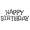 Kirjainilmapallot Happy Birthday Silver