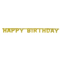 Kirjainviirinauha Happy Birthday Kulta