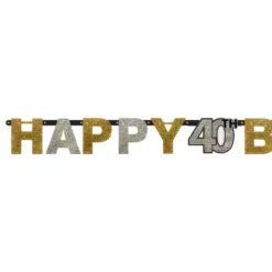 Kirjainviirinauha Happy Birthday 40 vuotta