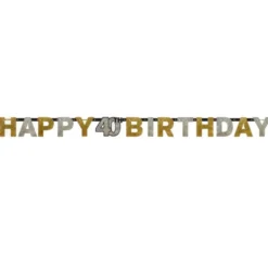 Kirjainviirinauha Happy Birthday 40 vuotta