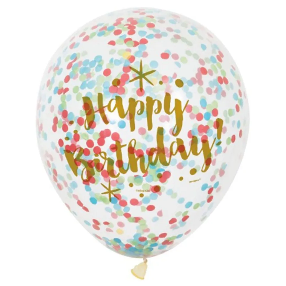 Konfetti-ilmapallot Moniväriset Happy Birthday