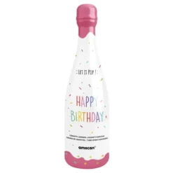 Konfettikanuuna Happy Birthday Vaaleanpunainen Pullo