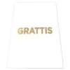 Kortti Grattis Valkoinen Kultatekstillä