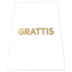 Kortti Grattis Valkoinen Kultatekstillä