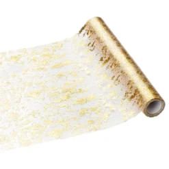 Kultainen Metallic-verkkopöytäliina