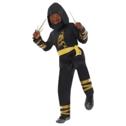Kultainen Ninja Lasten Naamiaisasu
