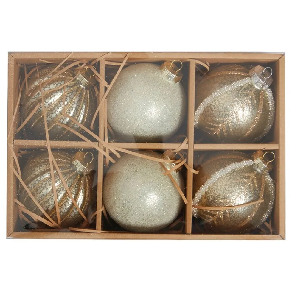 Kultaisetglitterjoulukuusenkoristeet Mix