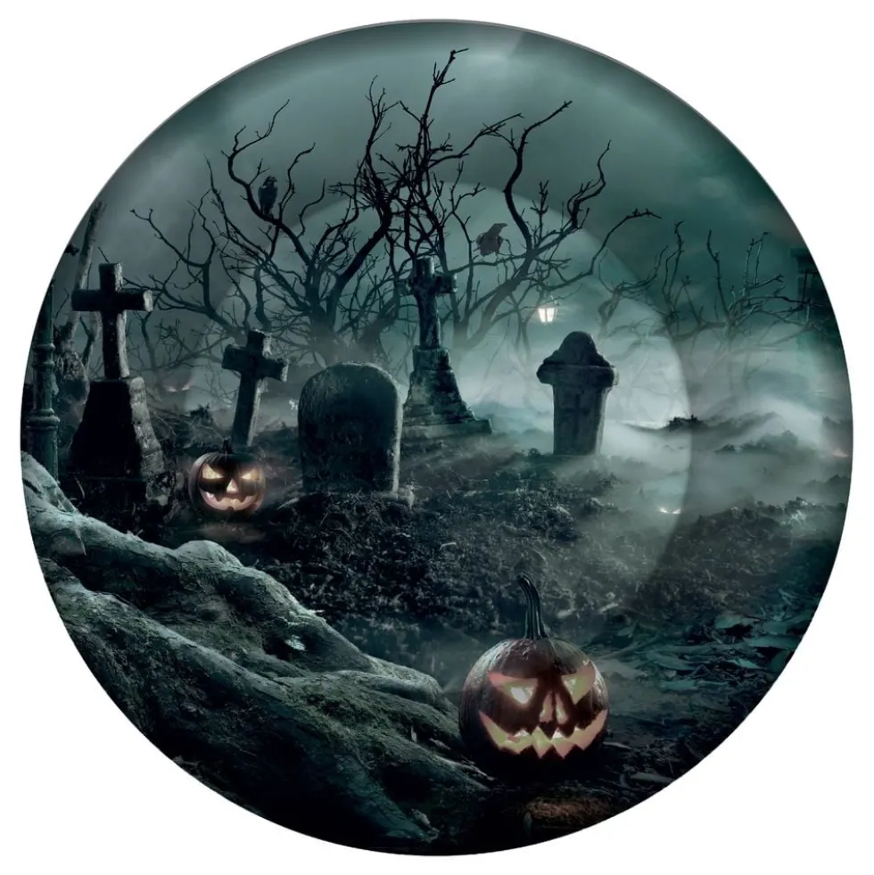 Kyrkogårdi halloweenpahvilautaset