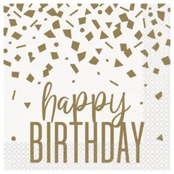 Lautasliinat Happy Birthday Kulta