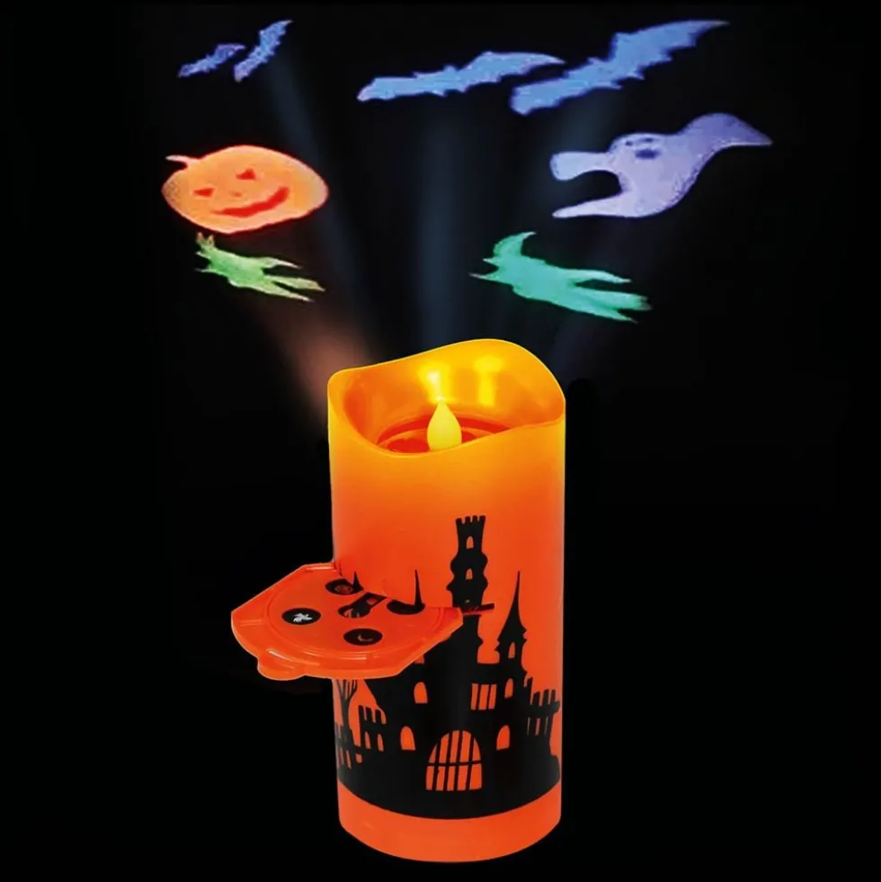 LED-projektorilohkokynttilä Halloween