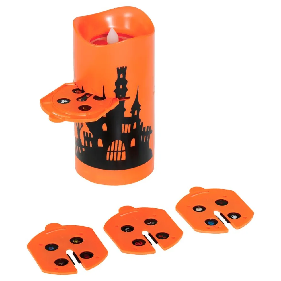 LED-projektorilohkokynttilä Halloween