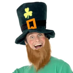 Leprechaun-hattu ja parta
