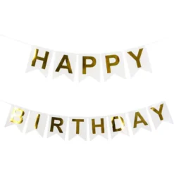 Lippuviirinauha Happy Birthday Valkoinen