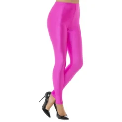 80-luvun Disco Spandex Leggingsit Vaaleanpunaiset