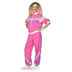 80-luvun Verryttelypuku Pinkki Naamiaisasu