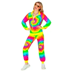 80-luvun Verryttelypuku Tie-Dye Naamiaisasu