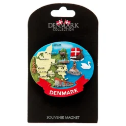 Matkamuisto Tanska Kartta Magneetti