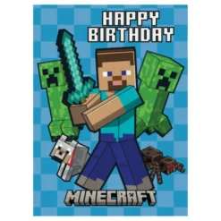 Minecraft World -syntymäpäiväkortti