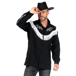 Musta Western Paita Deluxe Miesten