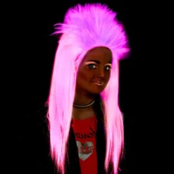 Neonpinkki UV Punkperuukki