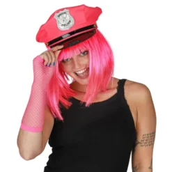 Neonvaaleanpunainen poliisihattu