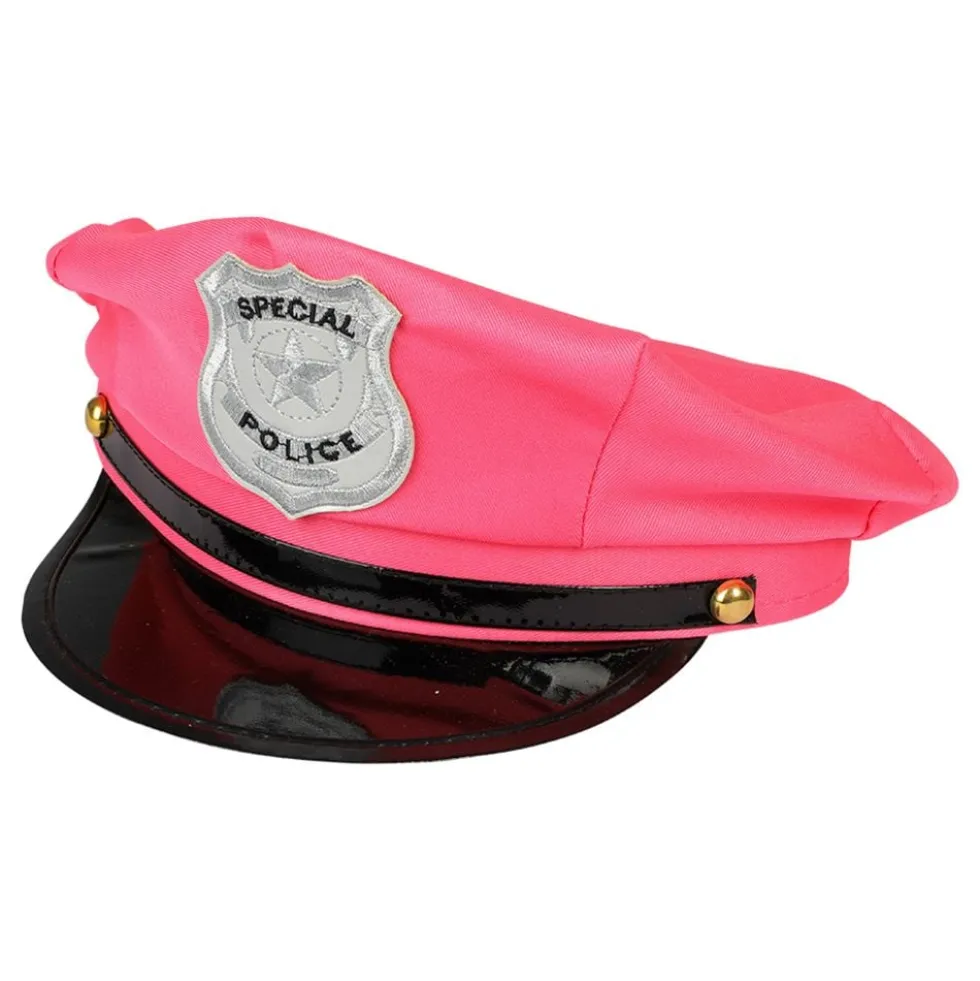 Neonvaaleanpunainen poliisihattu