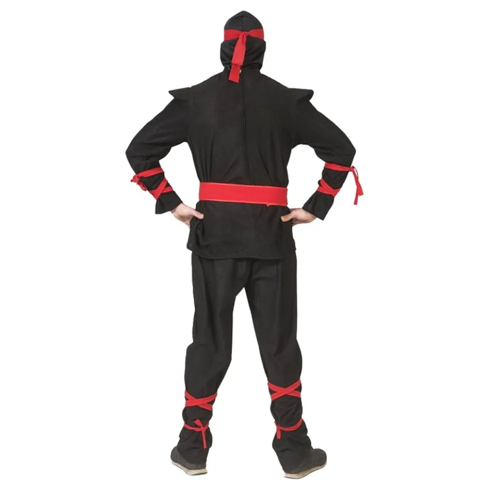 Ninja Musta/Punainen Naamiaisasu