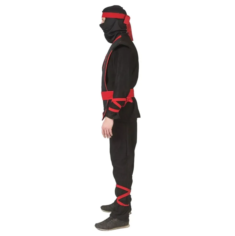 Ninja Musta/Punainen Naamiaisasu