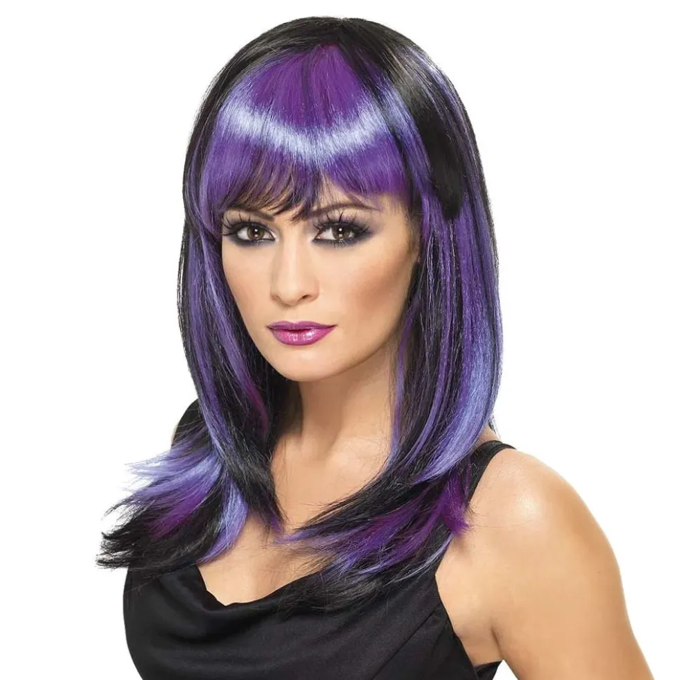Noita Glamour Musta/Violetti Peruukki