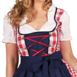 Oktoberfest Dirndl Edelweiss Punavalkoinen Naamiaisasu