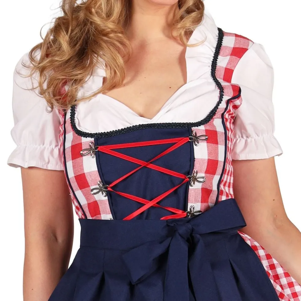 Oktoberfest Dirndl Edelweiss Punavalkoinen Naamiaisasu