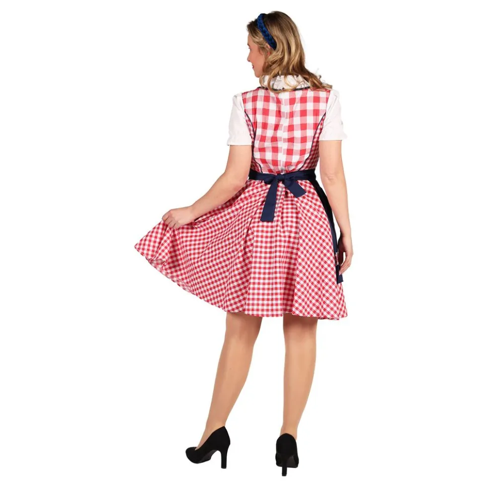 Oktoberfest Dirndl Edelweiss Punavalkoinen Naamiaisasu
