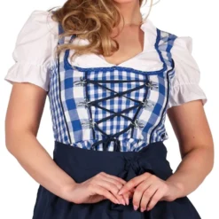 Oktoberfest Dirndl Edelweiss Sinivalkoinen Naamiaisasu
