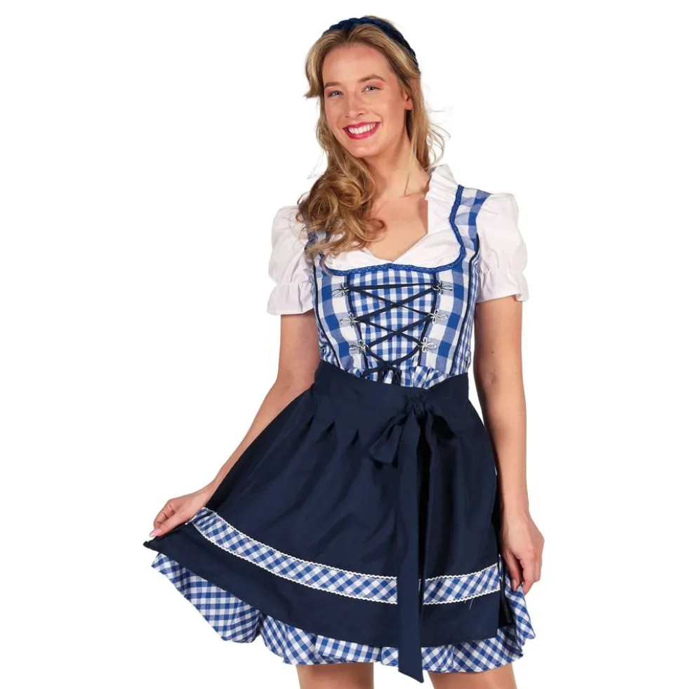 Oktoberfest Dirndl Edelweiss Sinivalkoinen Naamiaisasu