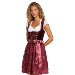 Oktoberfest Dirndl Jula Viininpunainen Deluxe Naamiaisasu