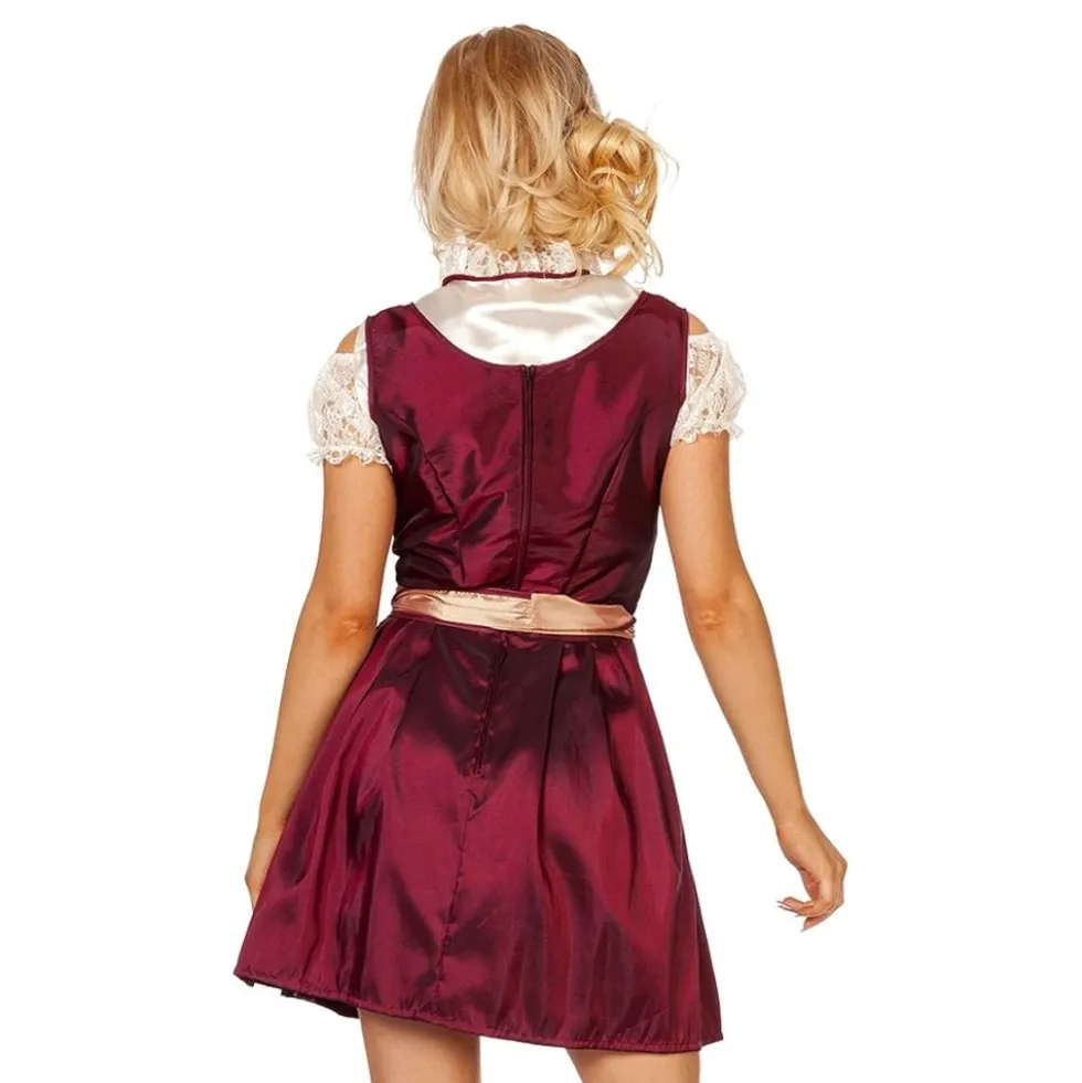 Oktoberfestin viininpunainen dirndl-naamiaisasu