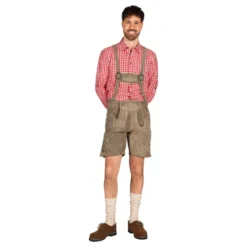 Oktoberfest Lederhosen -shortsit Deluxe Beige