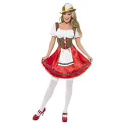 Oktoberfest Mekko Valkoinen/Punainen Naamiaisasu