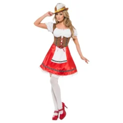 Oktoberfest Mekko Valkoinen/Punainen Naamiaisasu