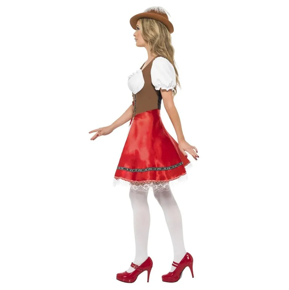Oktoberfest Mekko Valkoinen/Punainen Naamiaisasu