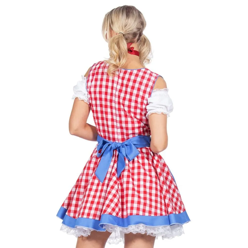 Oktoberfest-ruudullinen dirndl-naamiaisasu