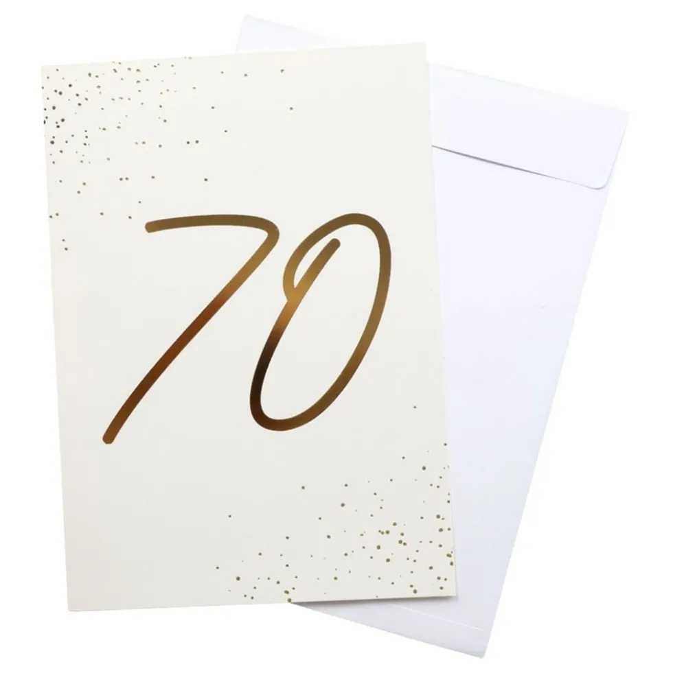 Onnittelukortti Kulta 70 Kirjekuorella