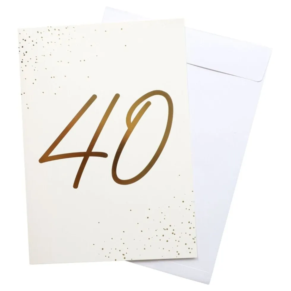 Onnittelukortti Kulta 40 Kirjekuorella